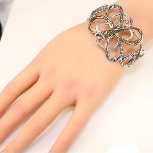 NEW Carolyn Pollack Sterling Silver Brass Giant Butterfly Insignia Cuff in Box - Picture 5 of 5